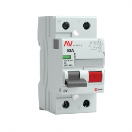 Выключатели дифференциального тока (УЗО) DV 2P 63А/ 30мА (A) EKF AVERES