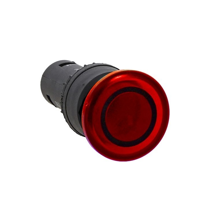 Кнопка SW2C-MD грибок красная с подсветкой фото 1