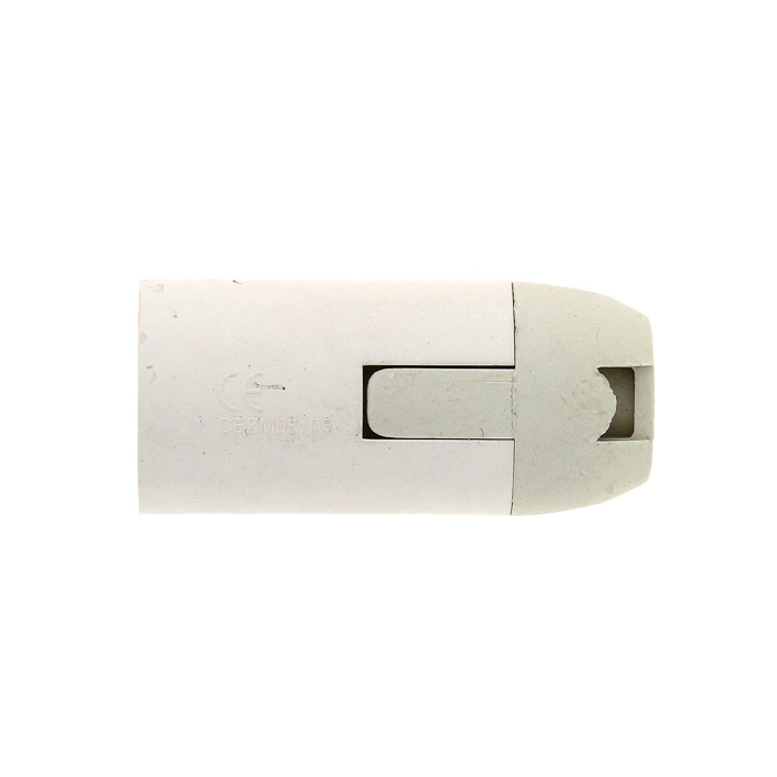 Патрон пластиковый Е14 подвесной белый термостойкий фото 1