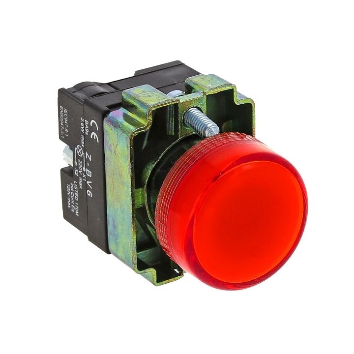 Лампа сигнальная BV64 красная с подсветкой EKF фото 1