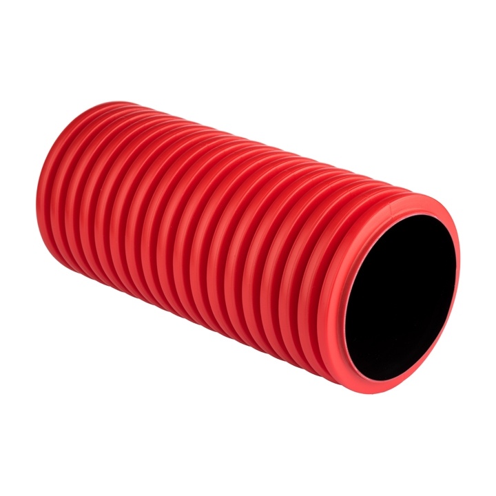 Труба гофр. двустенная ПНД d 110 с зондом (50 м/уп.) красная фото 1