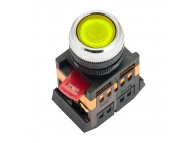 Кнопка ABLFS-22 с подсветкой желтая NO+NC 230В EKF