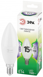 Лампа светодиодная ЭРА GREEN LINE LED B35-15W-865-E14 GL 15Вт свеча холодный свет E14