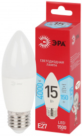 Лампа светодиодная ЭРА RED LINE LED B35-15W-840-E27 R 15Вт свеча нейтральный белый свет Е27