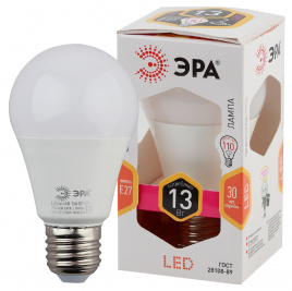 Лампа светодиодная ЭРА STD LED A60-13W-827-E27 13Вт груша теплый белый свет Е27