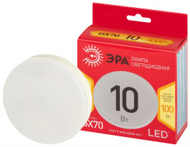Лампа светодиодная ЭРА RED LINE LED GX-10W-830-GX70 R 10Вт таблетка теплый свет GX70