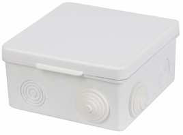 Коробка распаячная о/у 100х100х55 мм IP54 8 входов, белая, с крышкой TDM