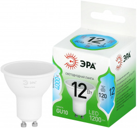 Лампа светодиодная ЭРА GREEN LINE LED MR16-12W-840-GU10 GL 12Вт софит яркий белый свет GU10