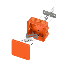 Коробка огнестойкая E45 100х100х50 с клемм. 6 пол. 0,5-4мм2 IP55 HF EKF