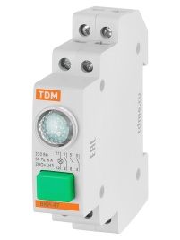 Выключатель ВКИ-47 зеленый (LED) 2НО;1НЗ AC/DC  кнопочный с индикацией TDM