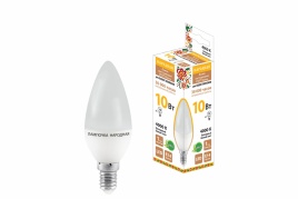 Лампа светодиодная 10 Вт FC37-230 В -4000 К–E14 Народная