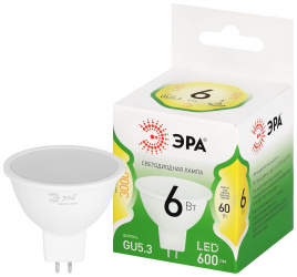 Лампа светодиодная ЭРА GREEN LINE LED MR16-6W-830-GU5.3 GL 6Вт софит теплый свет GU5.3