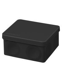 Коробка распаячная о/у 100х100х50 мм, IP66, 8 вх., черная, двухкомпонентная TDM