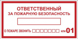 Наклейка "Ответственный за пожарную безопасность" (100х200мм.) EKF 