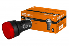 Лампа AD22DS(LED)матрица d22мм красный 230В TDM