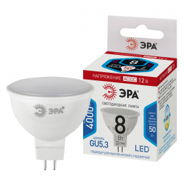 Лампа светодиодная ЭРА STD LED MR16-8W-12V-840-GU5.3 8Вт софит нейтральный белый свет GU5.3