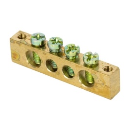 Шина "0" РЕ 63.04 6х9мм (4групп/крепеж по краям) латунь EKF