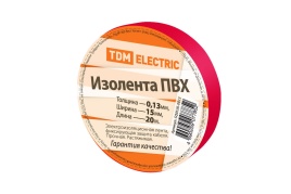 Изолента ПВХ 0,13х15мм (20м) красная TDM