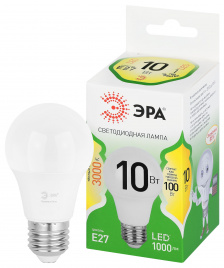 Лампа светодиодная ЭРА GREEN LINE LED A60-10W-830-E27 GL 10Вт груша теплый свет E27