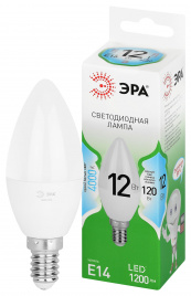 Лампа светодиодная ЭРА GREEN LINE LED B35-12W-840-E14 GL 12Вт свеча яркий белый свет E14