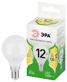 Лампа светодиодная ЭРА GREEN LINE LED P45-12W-830-E14 GL 12Вт шар теплый свет E14