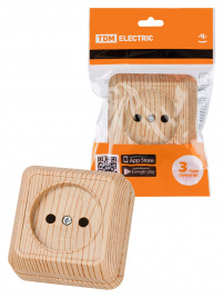 "Ладога" Розетка 2П открытой установки IP20 10А, сосна TDM