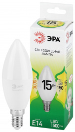 Лампа светодиодная ЭРА GREEN LINE LED B35-15W-830-E14 GL 15Вт свеча теплый свет E14