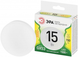 Лампа светодиодная ЭРА GREEN LINE LED GX-15W-830-GX53 GL 15Вт таблетка теплый свет GX53