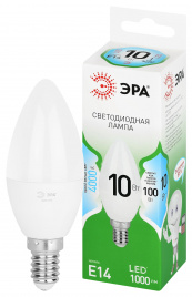 Лампа светодиодная ЭРА GREEN LINE LED B35-10W-840-E14 GL 10Вт свеча яркий белый свет E14