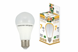 Лампа светодиодная 7 Вт НЛ-LED-A55-6500 К-Е27 (55х98), Народная