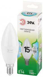 Лампа светодиодная ЭРА GREEN LINE LED B35-15W-840-E14 GL 15Вт свеча яркий белый свет E14