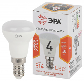 Лампа светодиодная ЭРА STD LED R39-4W-827-E14 4Вт рефлектор теплый белый свeт Е14