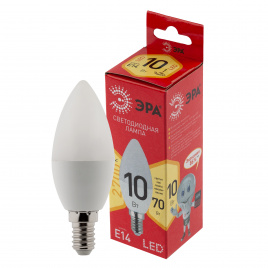 Лампа светодиодная ЭРА RED LINE LED B35-10W-827-E14 R 10Вт свеча теплый белый свет Е14