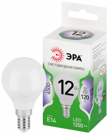 Лампа светодиодная ЭРА GREEN LINE LED P45-12W-865-E14 GL 12Вт шар холодный свет E14