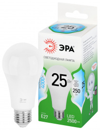 Лампа светодиодная ЭРА GREEN LINE LED A60-25W-840-E27 GL 25Вт груша яркий белый свет E27