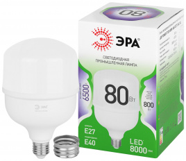 Лампа светодиодная ЭРА GREEN LINE LED POWER T120-80W-865-E27/E40 GL 80Вт колокол холодный свет Е27/Е40