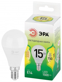 Лампа светодиодная ЭРА GREEN LINE LED P45-15W-830-E14 GL 15Вт шар теплый свет E14