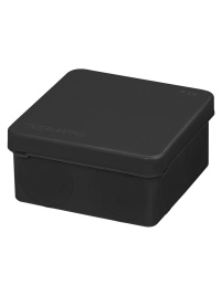 Коробка распаячная о/у 80х80х40 мм, IP66, 8 вх., черная, двухкомпонентная TDM