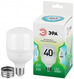 Лампа светодиодная ЭРА GREEN LINE LED POWER T80-40W-840-E27/E40 GL 40Вт колокол яркий белый свет Е27/Е40