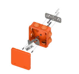 Коробка огнестойкая E45 85х85х40 с клемм. 5 пол. 0,5-6мм2 IP55 HF EKF