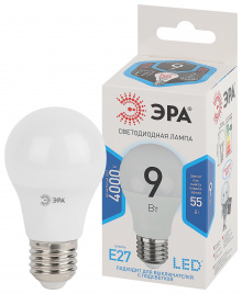 Лампа светодиодная ЭРА STD LED A60-9W-840-E27 9Вт груша нейтральный белый свет Е27