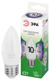 Лампа светодиодная ЭРА GREEN LINE LED B35-10W-865-E27 GL 10Вт свеча холодный свет E27