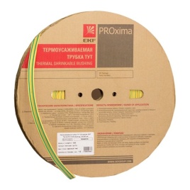 Трубка ТУТнг 40/20 жел-зел термоусаживаемая (50м) EKF