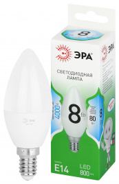Лампа светодиодная ЭРА GREEN LINE LED B35-8W-840-E14 GL 8Вт свеча яркий белый свет E14