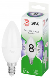 Лампа светодиодная ЭРА GREEN LINE LED B35-8W-865-E14 GL 8Вт свеча холодный свет E14