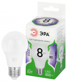 Лампа светодиодная ЭРА GREEN LINE LED A60-8W-865-E27 GL 8Вт груша холодный свет E27