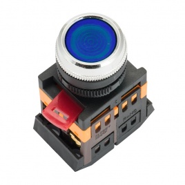 Кнопка ABLFS-22 с подсветкой синяя NO+NC 230В EKF