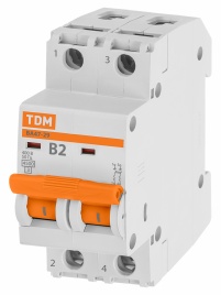 Выключатель ВА47-29 2Р  2А 4,5кА х-ка В TDM