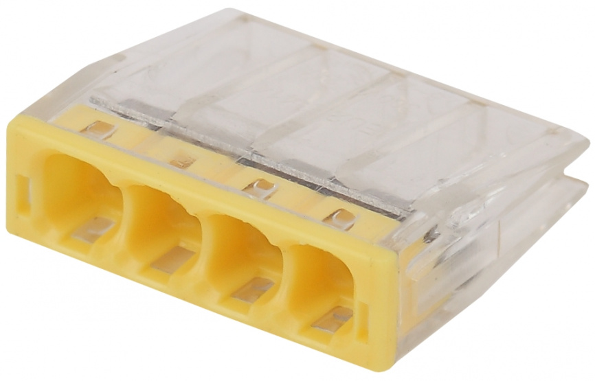 Клемма ЭРА NO-224-24 компактная серия 204 4 отверстия 0.5-2.5 мм2 упаковка 100 шт фото 1
