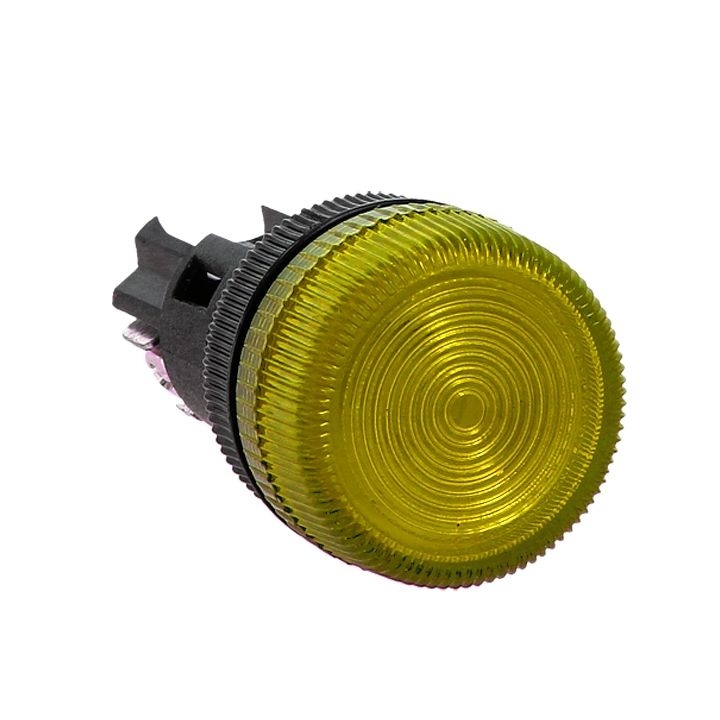 Лампа сигнальная ENS-22 желтая с подсветкой 220В фото 1